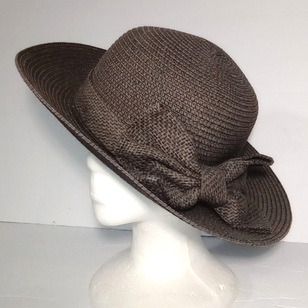 Nicole Marciano 100% Natural Straw Bowls Detail Sun Hat